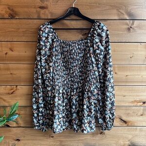 Hayden LA Brown Floral Blouse Size L